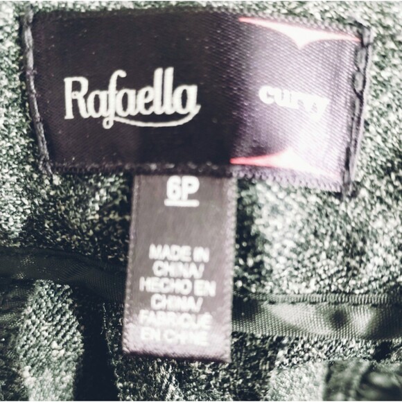 Rafaella Trousers Women's 6P Curvy Heathered Charcoal Grey Zip Straight Leg - Picture 4 of 11